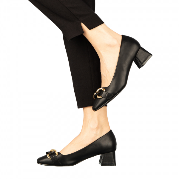 Sansiro női fekete cipő műbőrből, 4 - Kalapod.hu